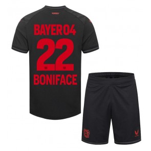 Bayer Leverkusen Victor Boniface #22 Hjemmebanesæt Børn 2023-24 Kort ærmer (+ korte bukser)